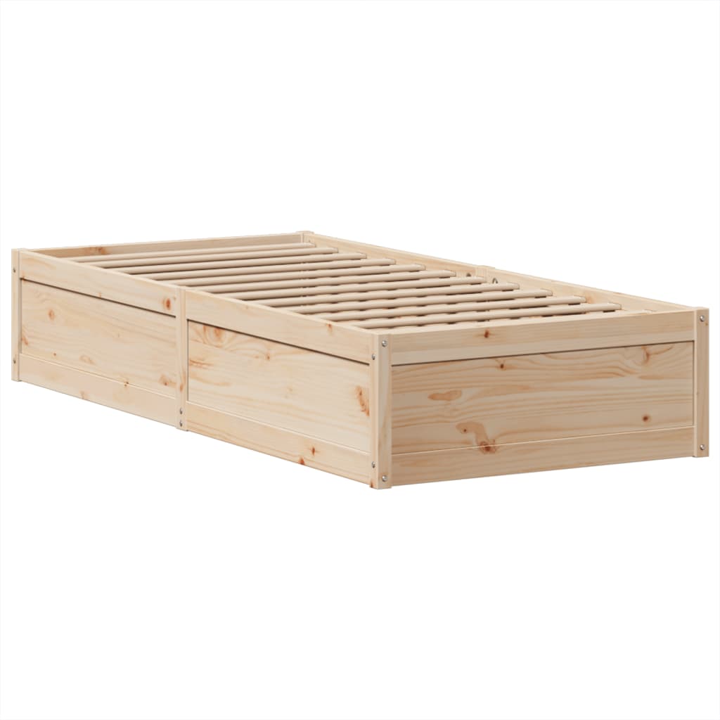Solid Wood Bed without Mattress 75 x 190 cm Pine Wood