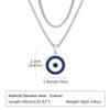 Vnox Turkish Lucky Double Layer Evil Eyes Pendant Necklace for Men, Stacked Blue Eye Necklace Set Jewelry Gift