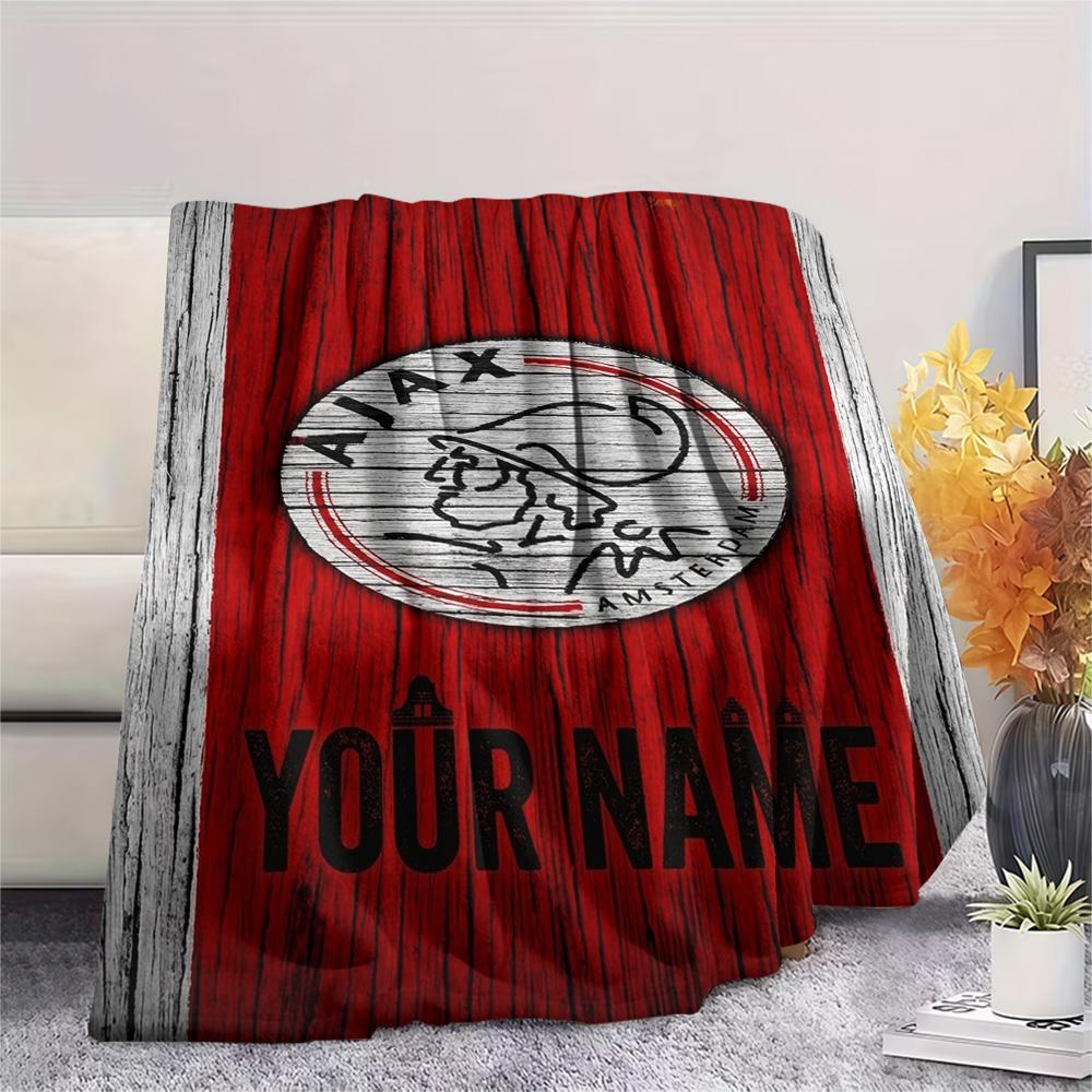 1PC Ajax Fan Gear Custom Name Patterned Flannel Blanket Suitable For All Seasons For Home Decor Warmth And Comfort Gifts Holiday Present