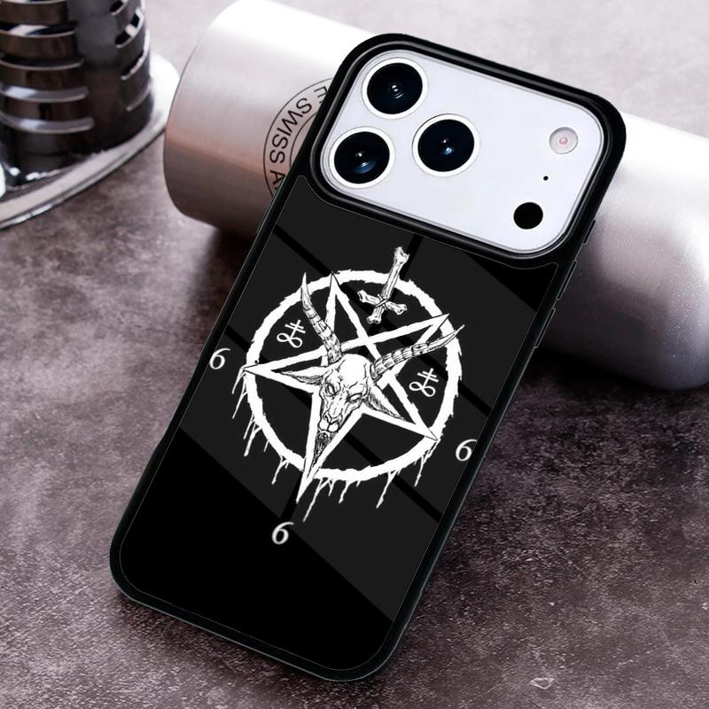 Satanic Pentagram Baphomet Phone Case For iPhone 17,16e,15,14,13,12,11,Mini,Pro,MAX soft Silicone Cover