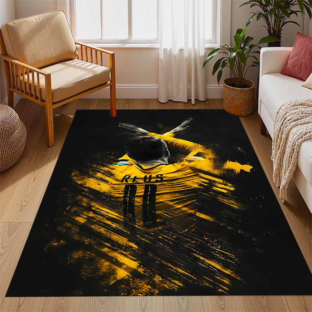 Ronaldo's Legacy In Red Themed Anti-Slip Rugs - Polyester Home Decor, Suitable for Bedrooms, Living Rooms, Doorways, Studios, and Decorations