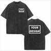 Men's Harajuku Casual Cotton Short Sleeve Washed T-Shirt Vintage Printed Street Hip Hop Retro Punk T Shirt Acid Wash TShirts Top