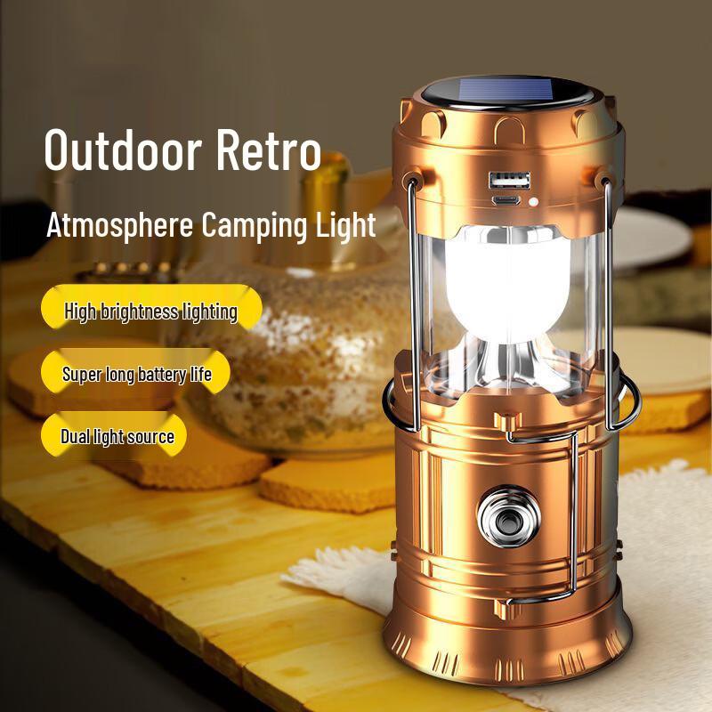 Kujucun Outdoor Solar Rechargeable Multi-Function Camping Lantern