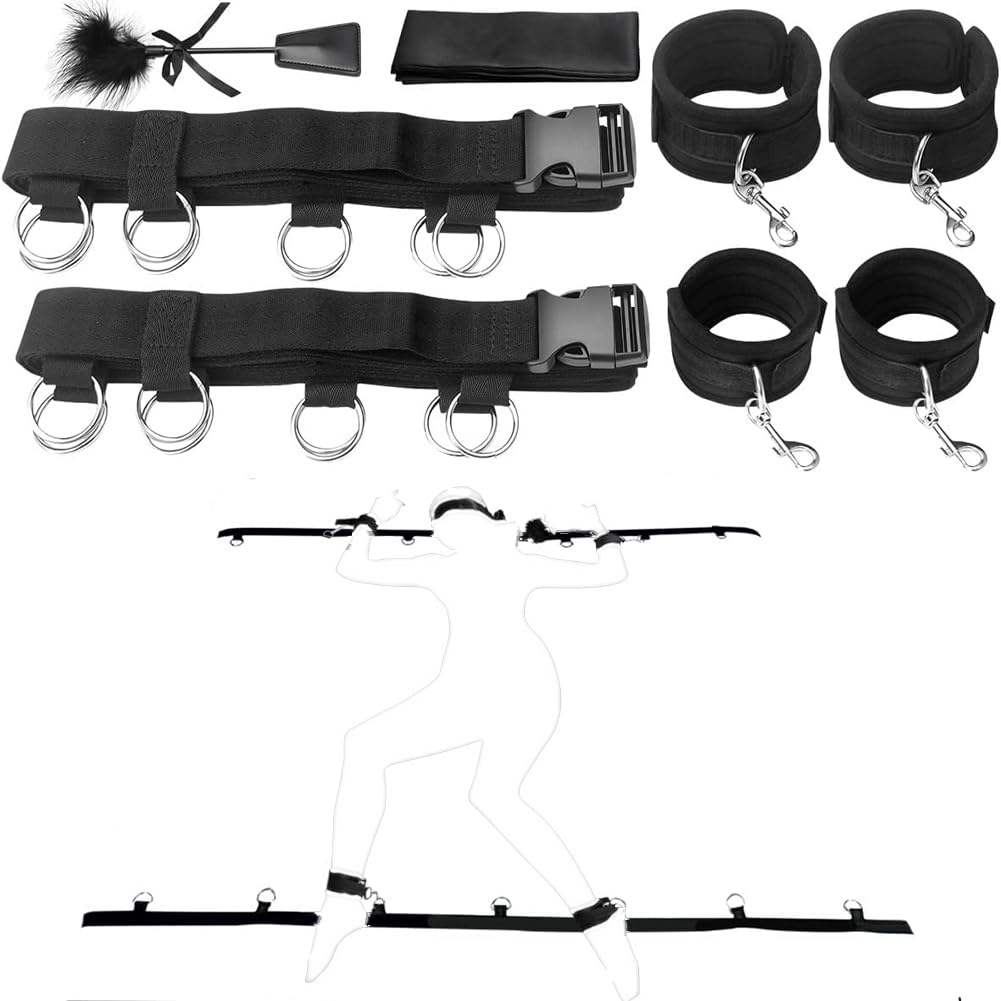 SM Goods Bed Fixed Leg Leg Restraint SM Discreet Packaging Set, Restraints, Belt, Handcuffs, Shackles, Spreading, Device, Adjustable, Training,