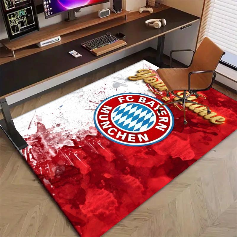 Custom Bayern Munich Mat Personalized Name, Polyester Washable Indoor Entryway Rug, Gift for Christmas, Easter, Thanksgiving Day