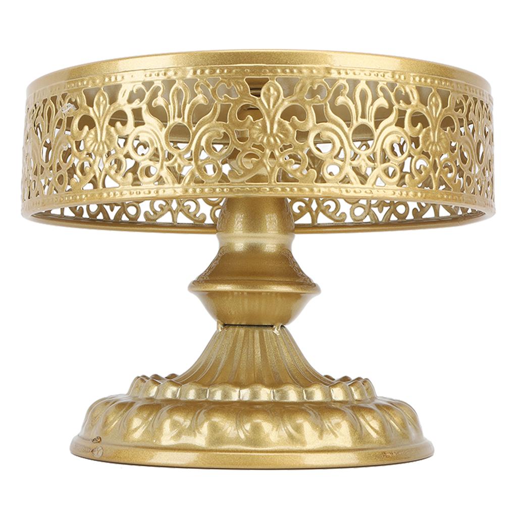 Dessert Stand Golden Cake Holder Lace Design Easy Assembly Round Treat Display for Party