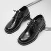 Leather Men Office Shoes Lace-Up Oxfords Classic Business Men Dress Shoes Black Handmade Thick Sole Fashion Formal Wedding Shoes
