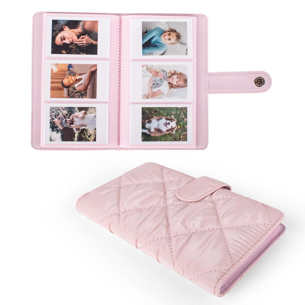 HIYQIN Fotoalbum mit 108 Fächern für Instax Mini, Fotoalbum aus PU-Leder für Instax Mini 12, 11, 9, 41, EVO, Liplay Sofortbildkameras, 2x3 Zoll Film (Rosa)