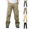 Men's Loose Casual Multi-pocket Work Pants,  Waist Drawstring  Pants