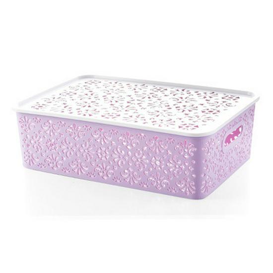Hollow Desktop Underwear Storage Box with Lid - Plastic Drawer Organizer for Bras & Underwear