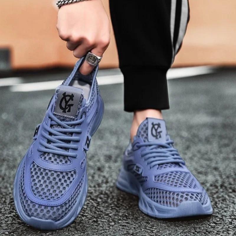 Fashion Fashion Men's Shoes Mesh Sneakers Hollow Out Breathable Casual Shoe Outdoor Sport Running Shoes for Men Comfort Tennis Shoes2024