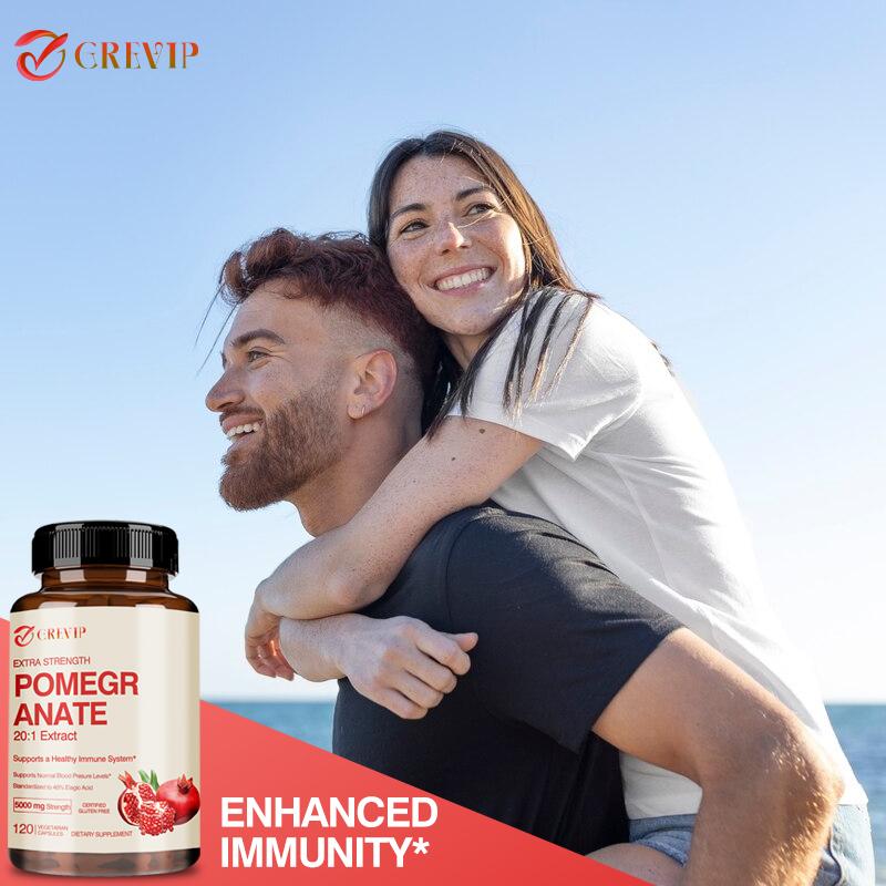 GREVIP Premium Pomegranate Extract Capsules: Immune Support, Easily Absorbed, Suitable for Both Men and Women