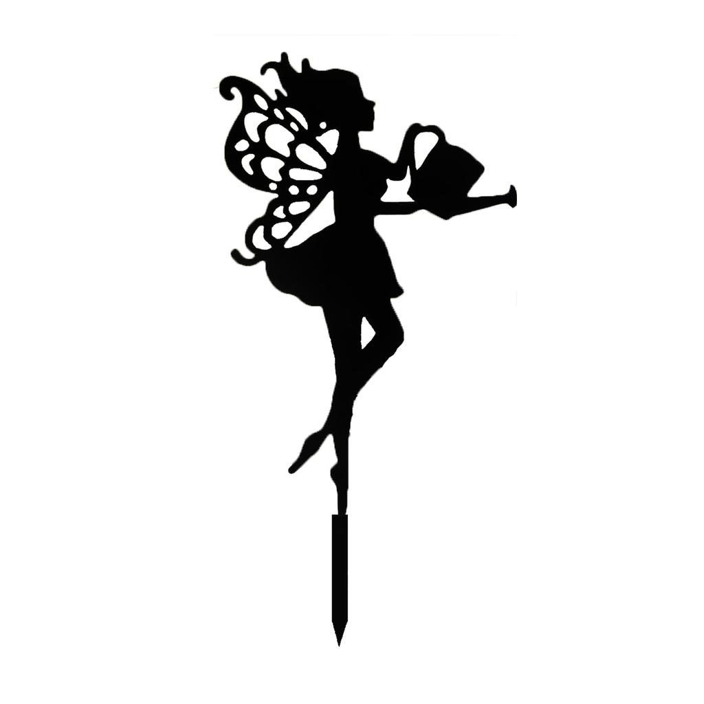 1Pc Iron Metal Art Decoration Fairy Silhouette Decorative Statue Crafts, Suitable for Outdoor Gardens, Terraces, Parks, Lawns, Potted Plants