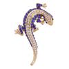 Lizard studded diamond brooch, metal brooch, animal rhinestone chest flower, clothing accessories, fashionable brooch for women