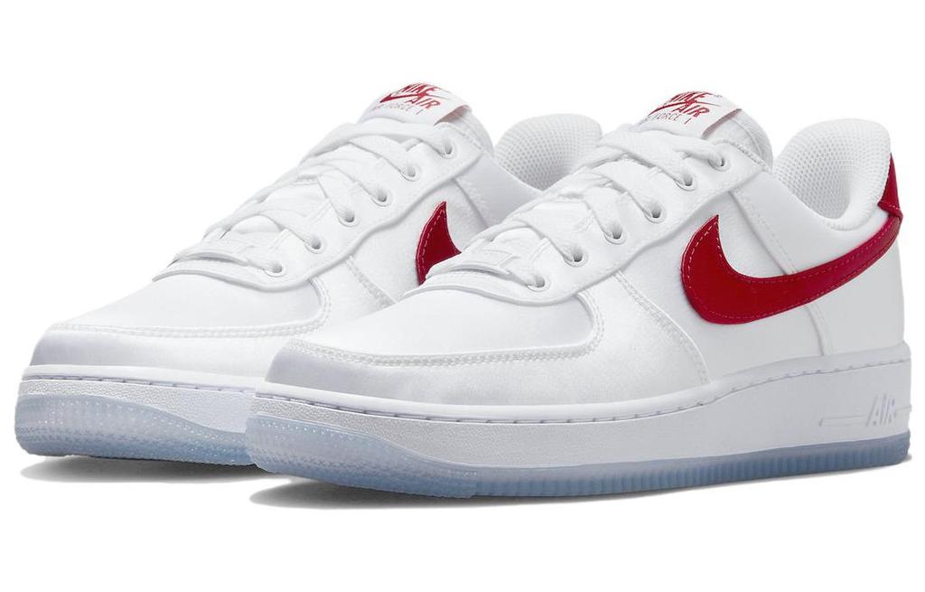 Nike Air Force 1 Low '07 Satin White Varsity Red Women's DX6541-100