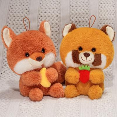 Cartoon Cute Fox, Raccoon, Squirrel Doll Plush Toy Doll Children Sleeping Pillow Backpack Pendant Doll