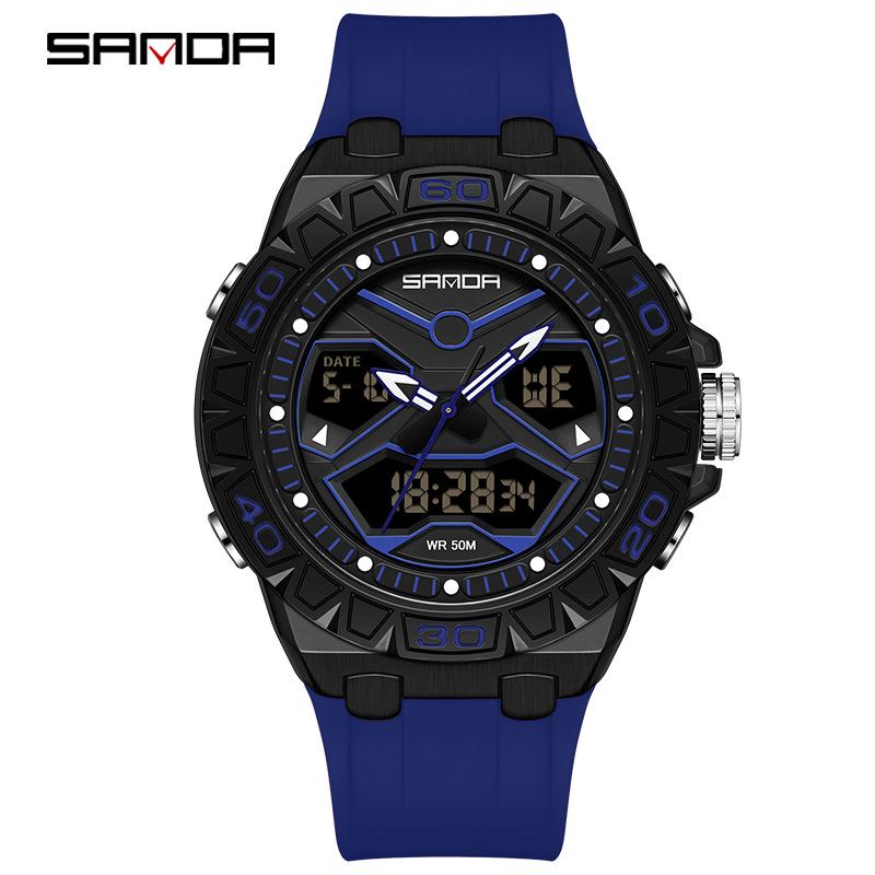 Sanda Student Waterproof Multifunction Sports Watch with Luminous Alarm