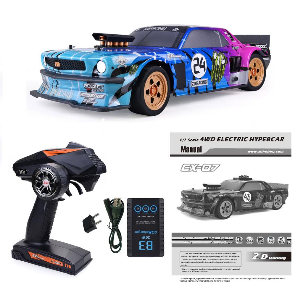 1/7 ZD Racing EX-07 4WD ELECTRIC HYPERCAR Huge 4WD RC Car Brushless Monster Truck RC Drift Car High Speed 130km/h Vehicle Models
