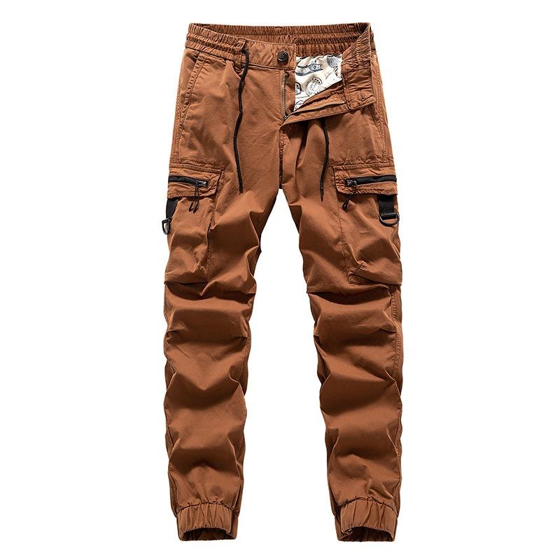 

New men s overalls trendy brand high-end loose retro trousers men s industrial style pants wear-resistant and dirt-resistant 38 кирпич красный