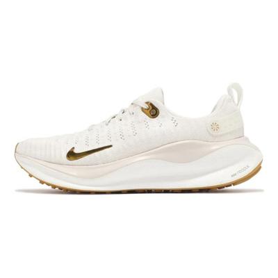 ReactX Infinity Run 4 Goma Marrón Claro Oro Metálico Zapatillas para Mujer Blanco Crema DR2670-013