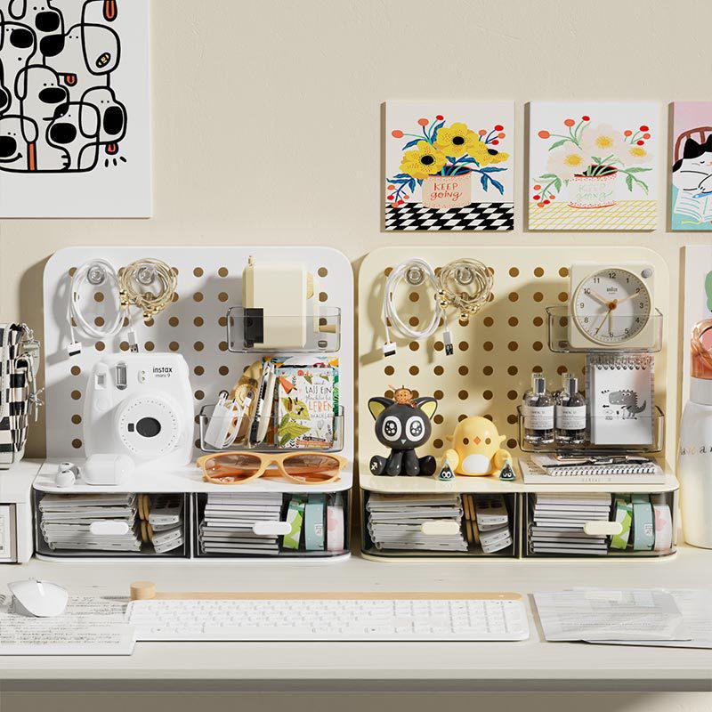 Desktop Acrylic Organizer: Pegboard Drawer Pen Holder and Storage Rack