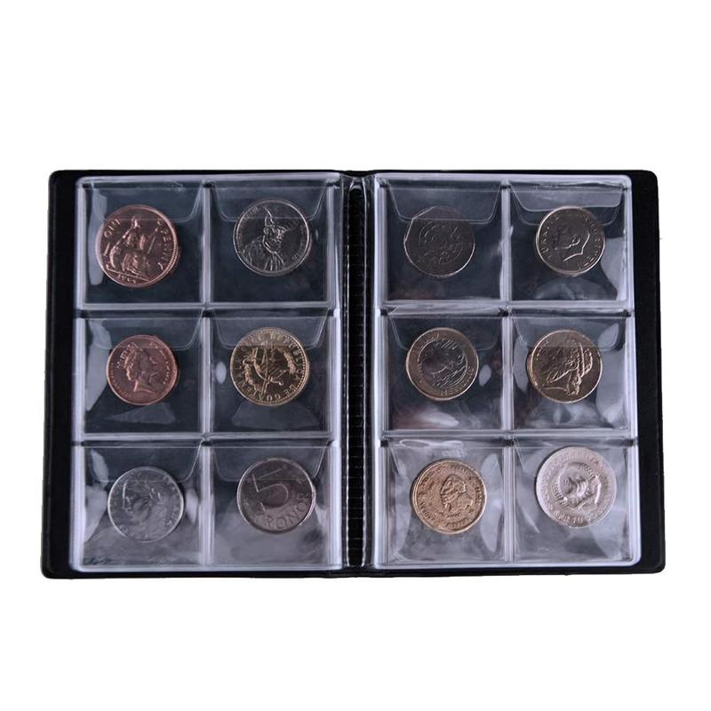 60Pocket Coin Collection Album Coin Collection Bookshelf Display Organiser Coin Storage Organiser Album Money Bag for Collectors