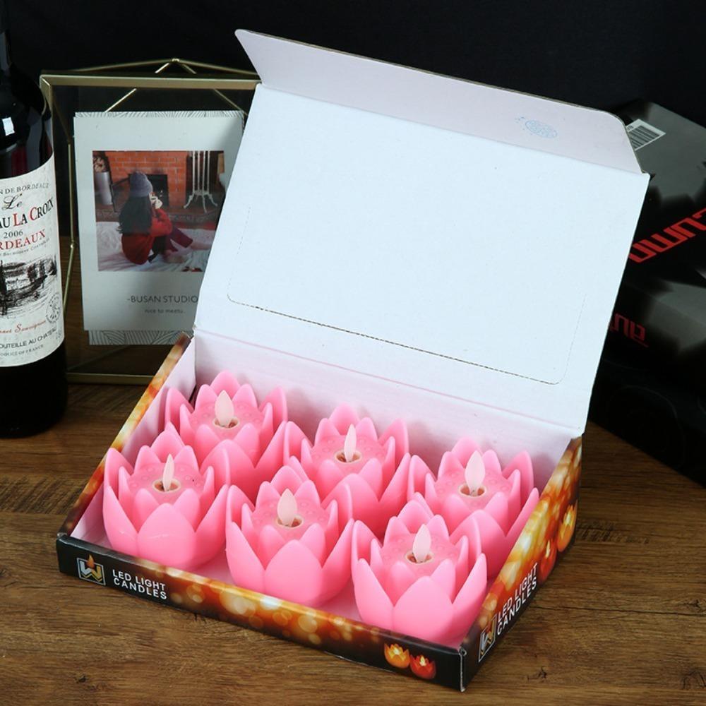 Festival Decoration Led Electronic Lamp Lotus Candle Lamp Buddhist Hall Lanterns Wishing Lamp