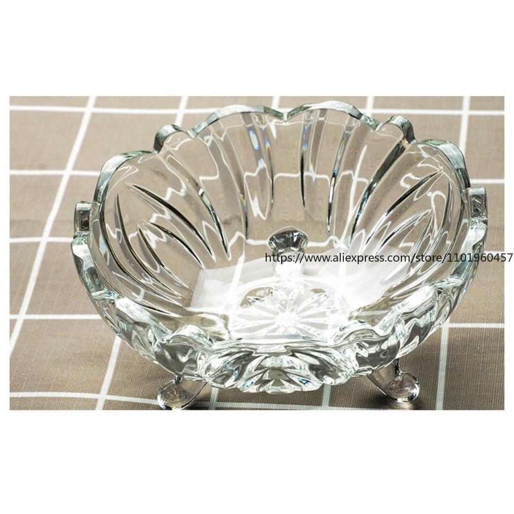 Amber European Style Large Lead-free Glass Fruit Platter