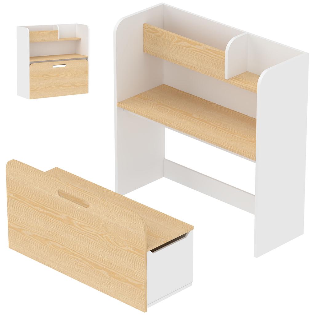 Children's Desk and Chair, 5-in-1, Ages 3-8, White