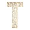 Grande lettre en bois - T - Bois - Ajouré - A décorer - 24 cm - Loisirs créatifs