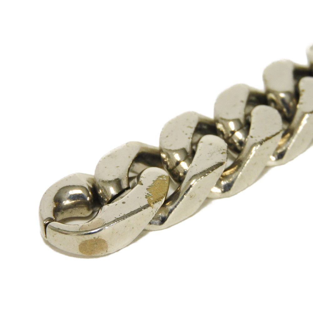 Used 12564 Collier LV Chain Links M69987 7984 LV Logo Flower Curb Chain Monogram Metal Silver Men's from Japan AUTHENTIC