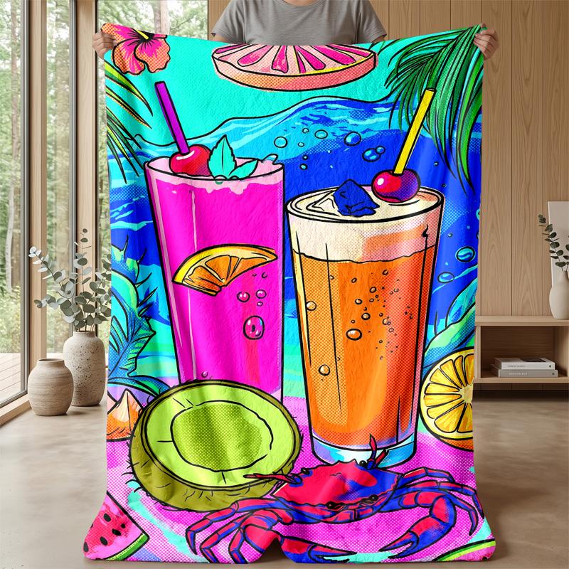 Strawberry Pattern Design Theme blanket Lightweight Warm Flannel Blanket Decorative Throw Blanket for Home Decoration