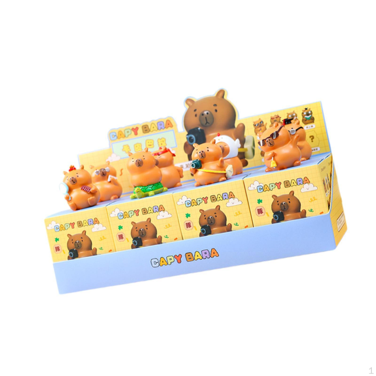 8Pcs Cute Capybara Series Figures Modern Collectible Toy for Car Office Desk