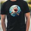 T-Shirt Men Shark Portrait Motif Cotton Size XS To 5XL