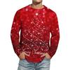Men's Christmas Printed Imitation Cotton Long-sleeved Shirt