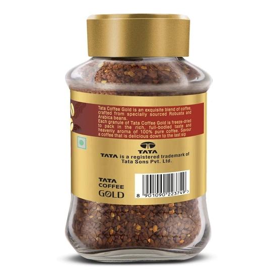 Tata Coffee Gold Original, Instant & Pure Coffee Jar, 90/95 Gm, Freeze-Dried, Rich & Strong, Specially Sourced Robusta And Arabica Bean