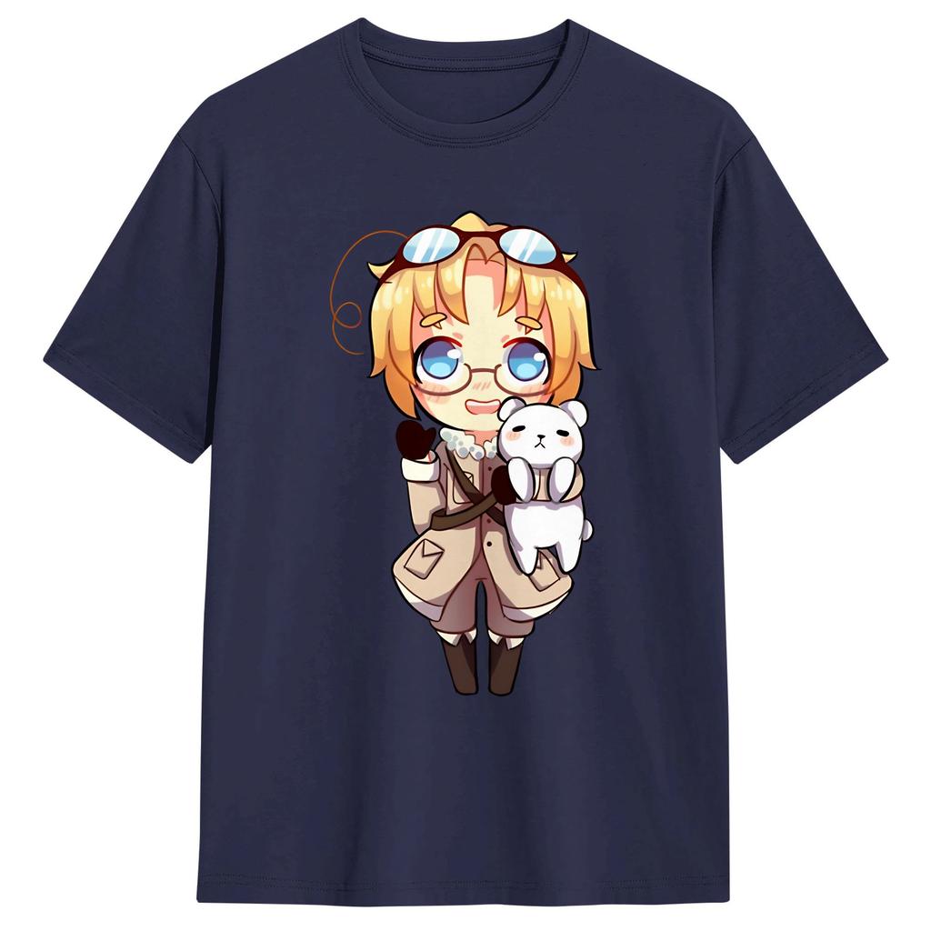 Hetalia Achsenmächte T-Shirt Sommer Baumwoll-T-Shirts Für Unisex Harajuku Lässiges T-Shirt Kurzärmelig Ästhetische Kleidung