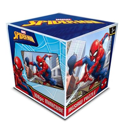 Marvel Spider-Man Mini Cube Acrylic Box Jigsaw Puzzle M108-13, 108 Peace, Mixed ColorPopular Korean Dolls and Toys