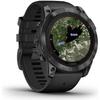 GARMIN - Fenix 7X Pro Solar Edition - High-performance Smartwatch - Steel, Gray with Black Strap