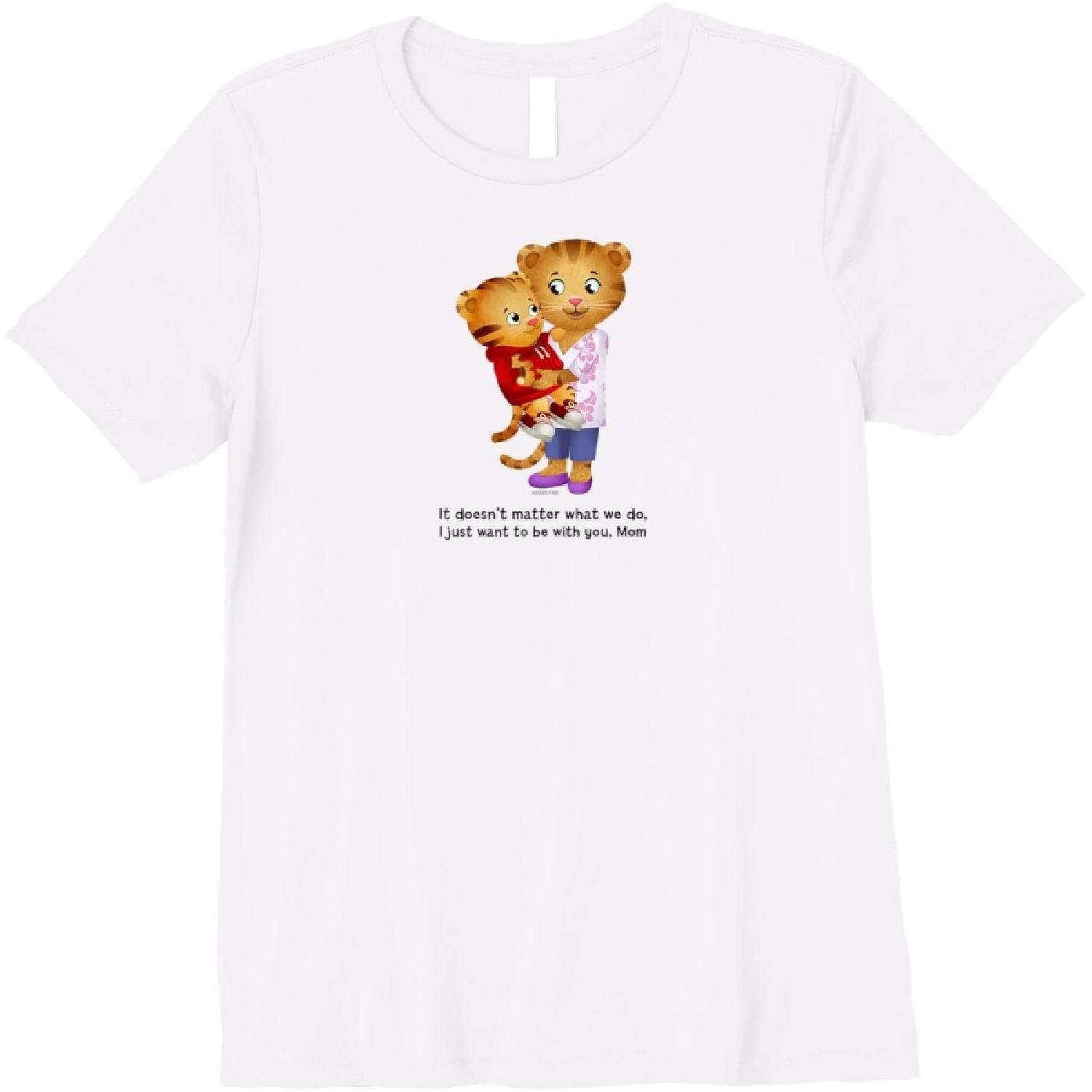 Womens Daniel and Mom Tiger (Light Shirt) Premium T-Shirt S