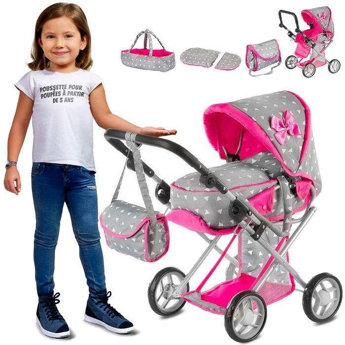 Poussette Pour Poupée - Kinderplay - KP0200S - 2 En 1 - Couleurs Attrayantes - Pliable