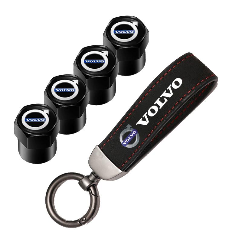 Car Tire Wheel Valve Caps Cover/Car Key Chain Ring Keychain For Volvo AWD V60 V40 XC90 S60 XC60 S90 V90 CX70 XC40 C40 C70 EX90