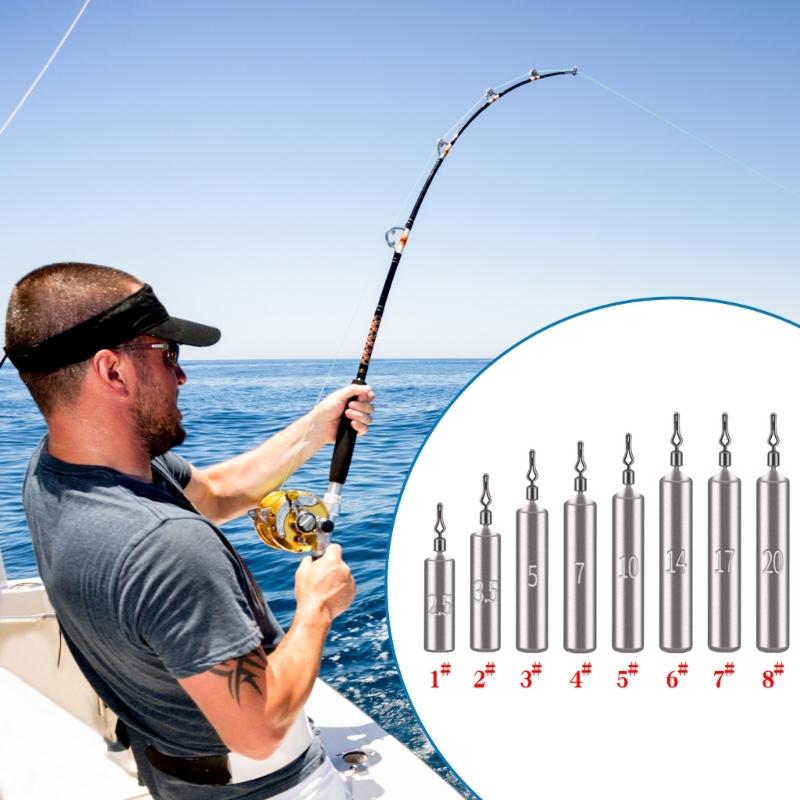 Drop Shot Zylindergewicht Bleistiftförmig Schlanke Gewichte Angelgewichte mit Wirbeln für Forellenangelzubehör
