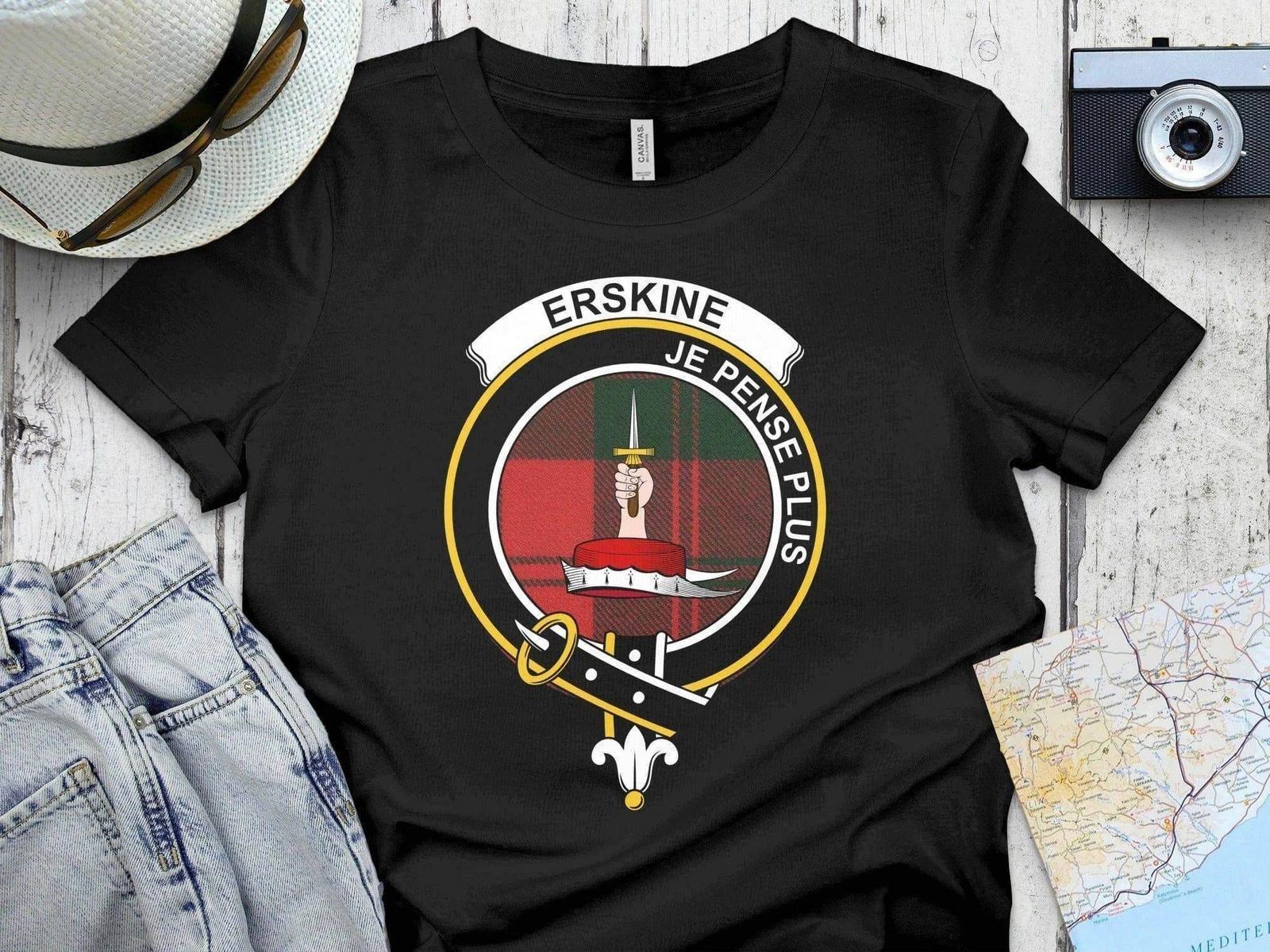 Clan Erskine Crest T-Shirt & Sweatshirt – Scottish Tartan 2XL