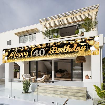 Black Gold Birthday Background 30 40 50 60 Years Birthday Party Decor Adult 30th 40th 50th Birthday Party Supplies Anniversary