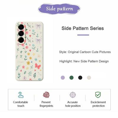 Για Samsung Galaxy A56 5G Θήκη Φλοράλ Μοτίβο Φιόγκου Εκτύπωση Ίσια Άκρη TPU Κάλυμμα Πλάτης Τηλεφώνου
