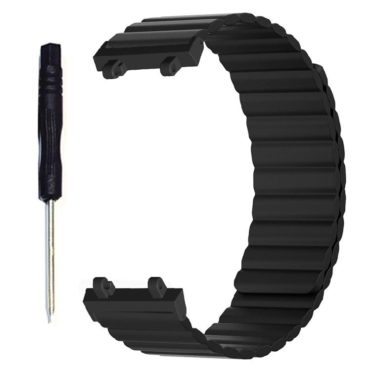 2 Watch Magnetic Silicone Watch Bands Strap Wristband Bracelet чёрный