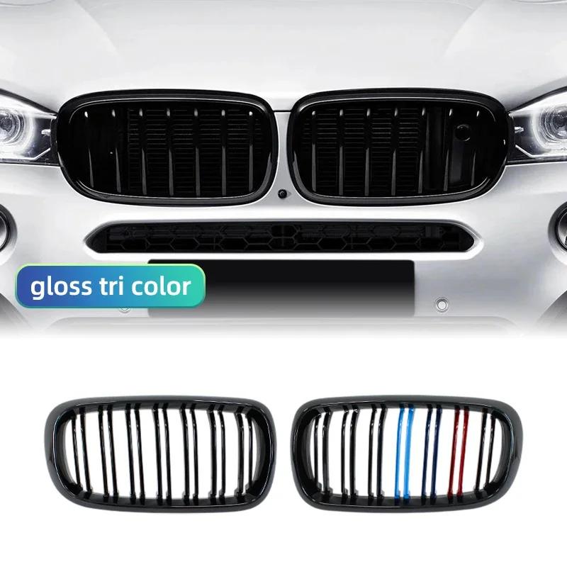 Gloss Black Carbon Style Front Kidney Double Slat Grill GrilleFor BMW X5 F15 X6 F16 X5M F85 X6M F86 Car Accessories