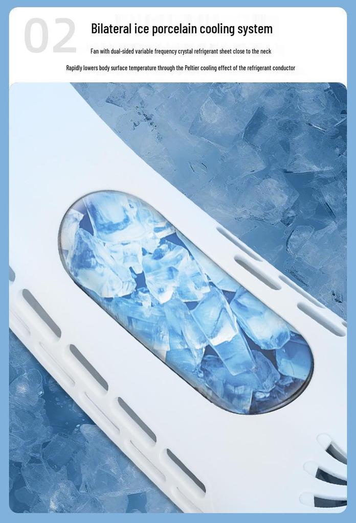 2025 L19 Bladeless USB Rechargeable Neck Fan - Portable, Long-Lasting Mini Fan for Outdoor Camping.