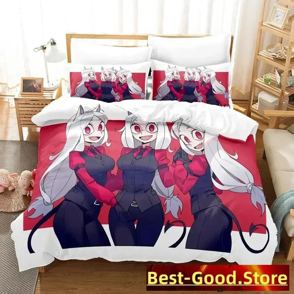 Helltaker Bettwäsche-Set Bettbezug Laken Bedrucktes Bett-Set Kissenbezug Bett Voll Queen King Size Bettdecke Schlafzimmer